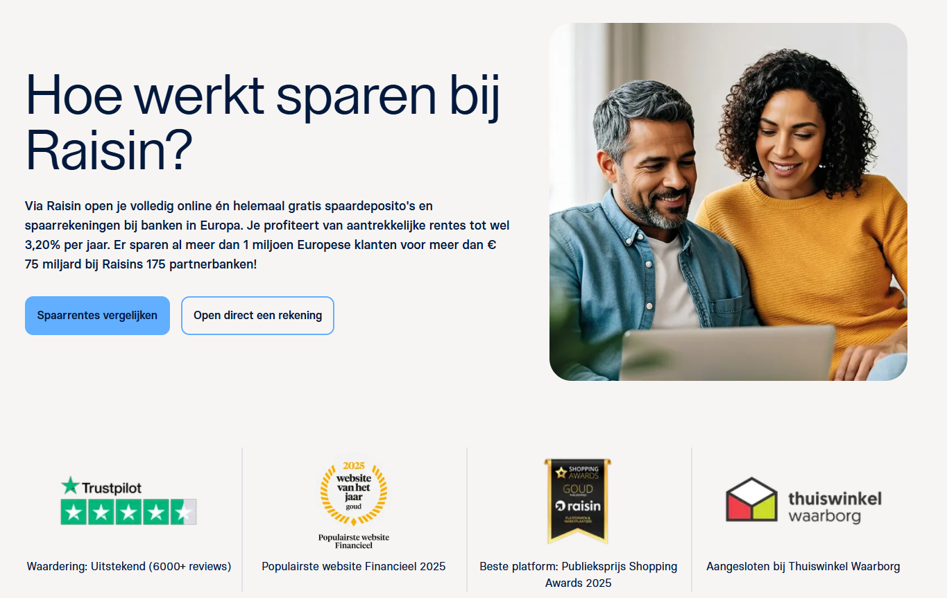 Hoe werkt sparen bij Raisin?