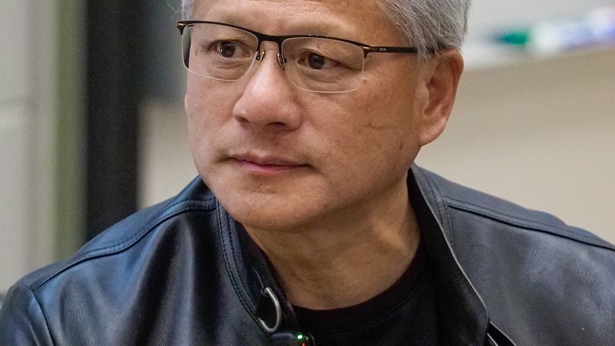 Jensen Huang, oprichter en topman van Nvidia, tijdens een gesprek op Stanford op 30 april 2026. Archieffoto.